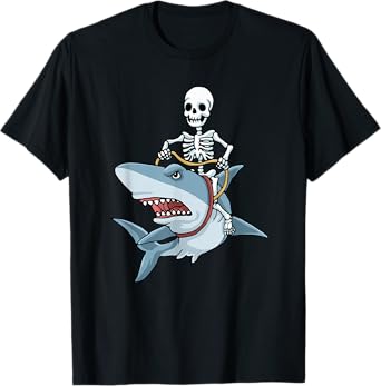 Halloween shark skeleton funny Halloween T-Shirt