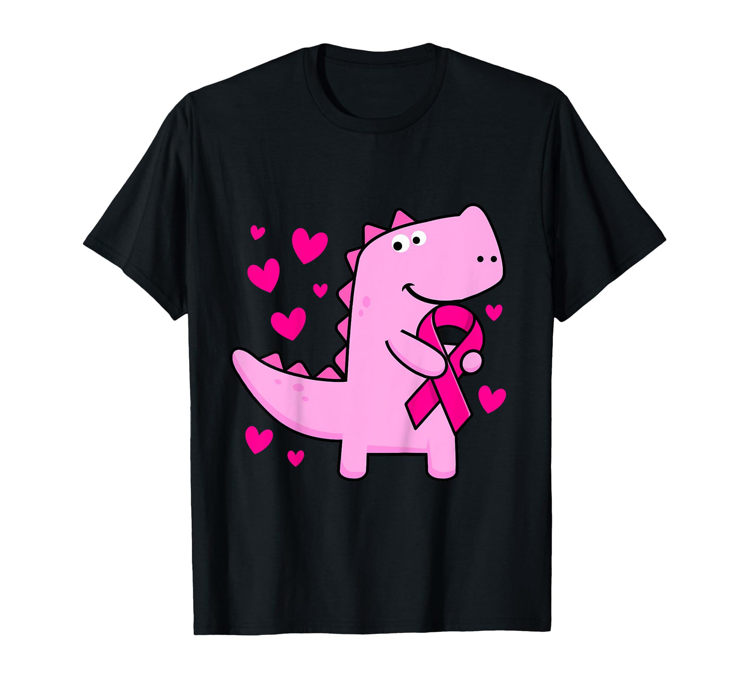 Kids Pink Ribbon T-Rex Kids Breast Cancer Awareness Boys Toddler T-Shirt