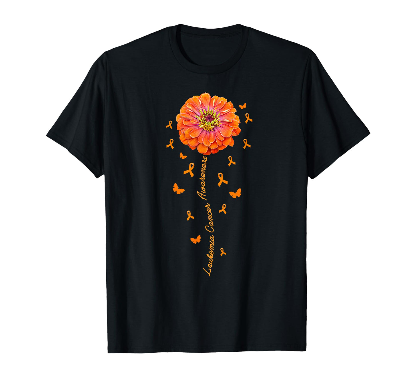 Orange Ribbon Flower Leukemia Awareness Blood Cancer - Women T-Shirt