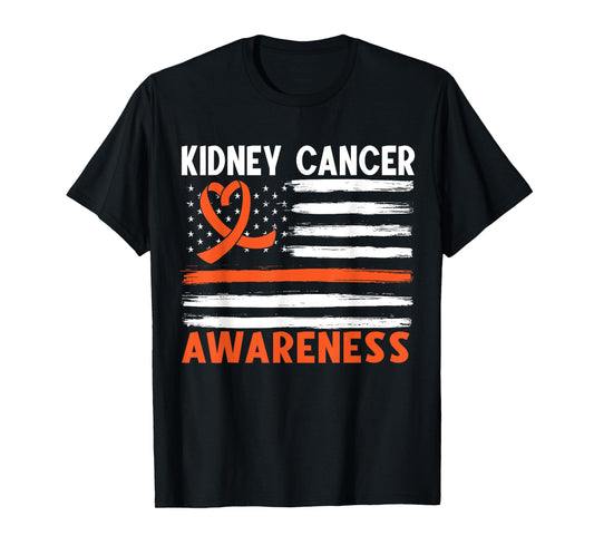 American Flag Kidney Cancer Awareness T-Shirt