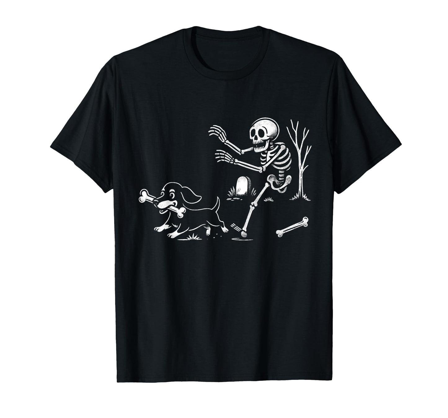 Dachshund Skeleton Weiner Dog for Men Women Kids Halloween T-Shirt