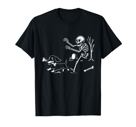 Dachshund Skeleton Weiner Dog for Men Women Kids Halloween T-Shirt