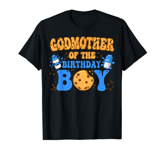 GodMother Of The Birthday Boy Milk and Cookies Lover T-Shirt