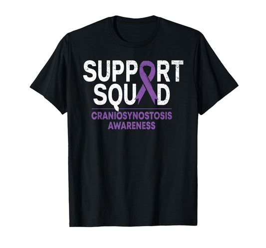 Support Squad Craniosynostosis CSO Awareness Purple Ribbon T-Shirt