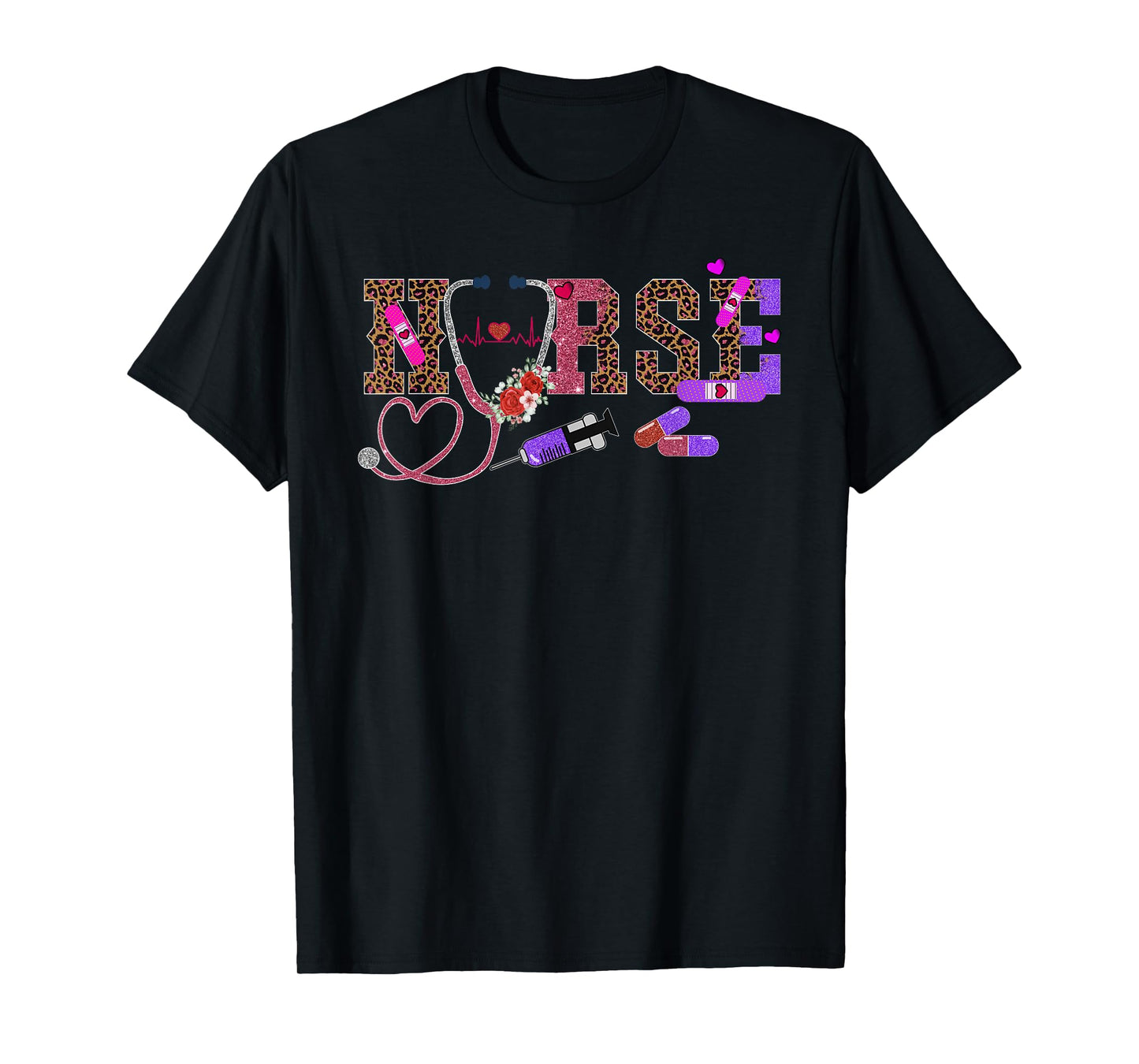 Retro Leopard Nurse Life, Registered Nurse Tee Nurse's Day T-Shirt