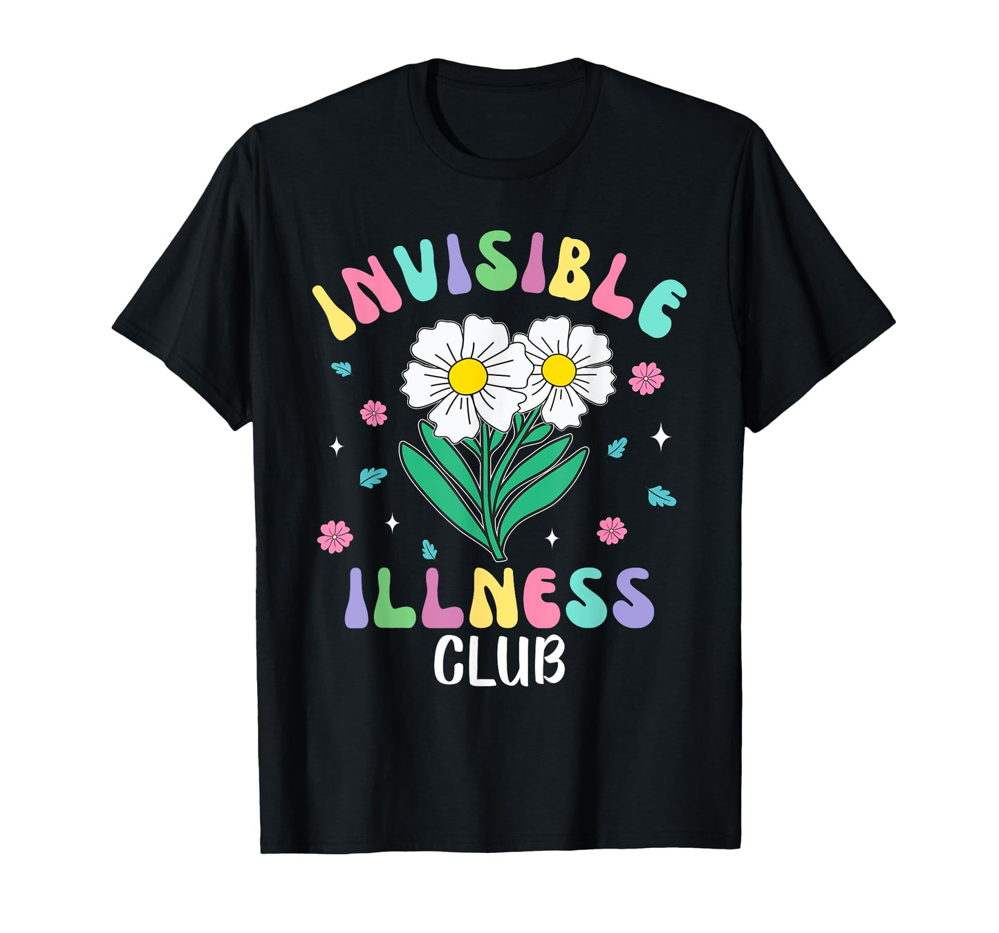 Invisible Illness Club Floral Chronic Spoonie Disability T-Shirt