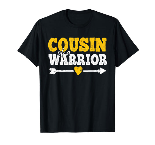 Cousin of a Warrior Childhood Cancer Awareness Family T-Shirt