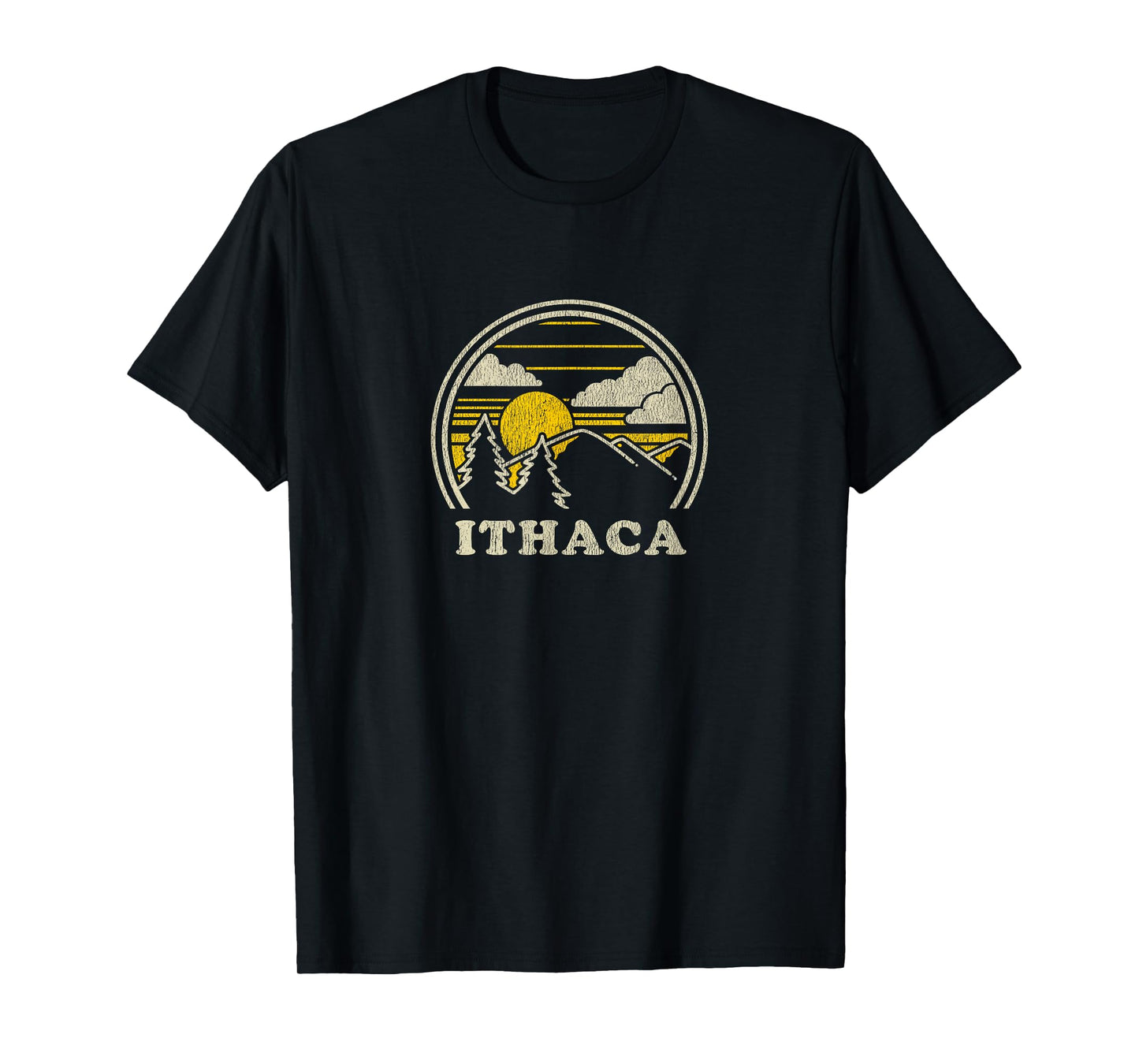 Ithaca New York NY T Shirt Vintage Hiking Mountains Tee T-Shirt