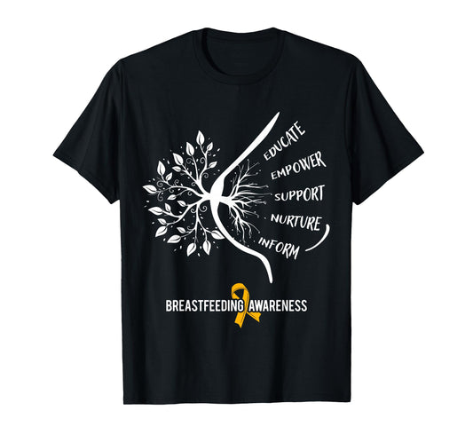 Breastfeeding Awareness Family USA Breast Milk Lactation Mom T-Shirt