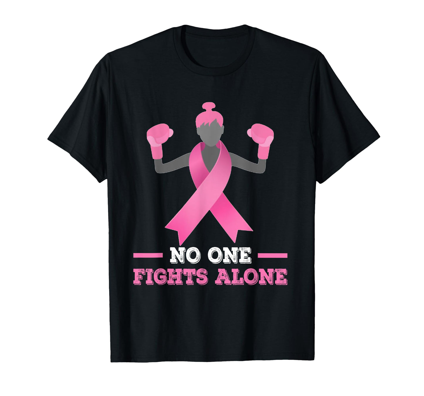 No One Fights Alone T-shirt Breast Cancer Tee Fighter Shirt T-Shirt