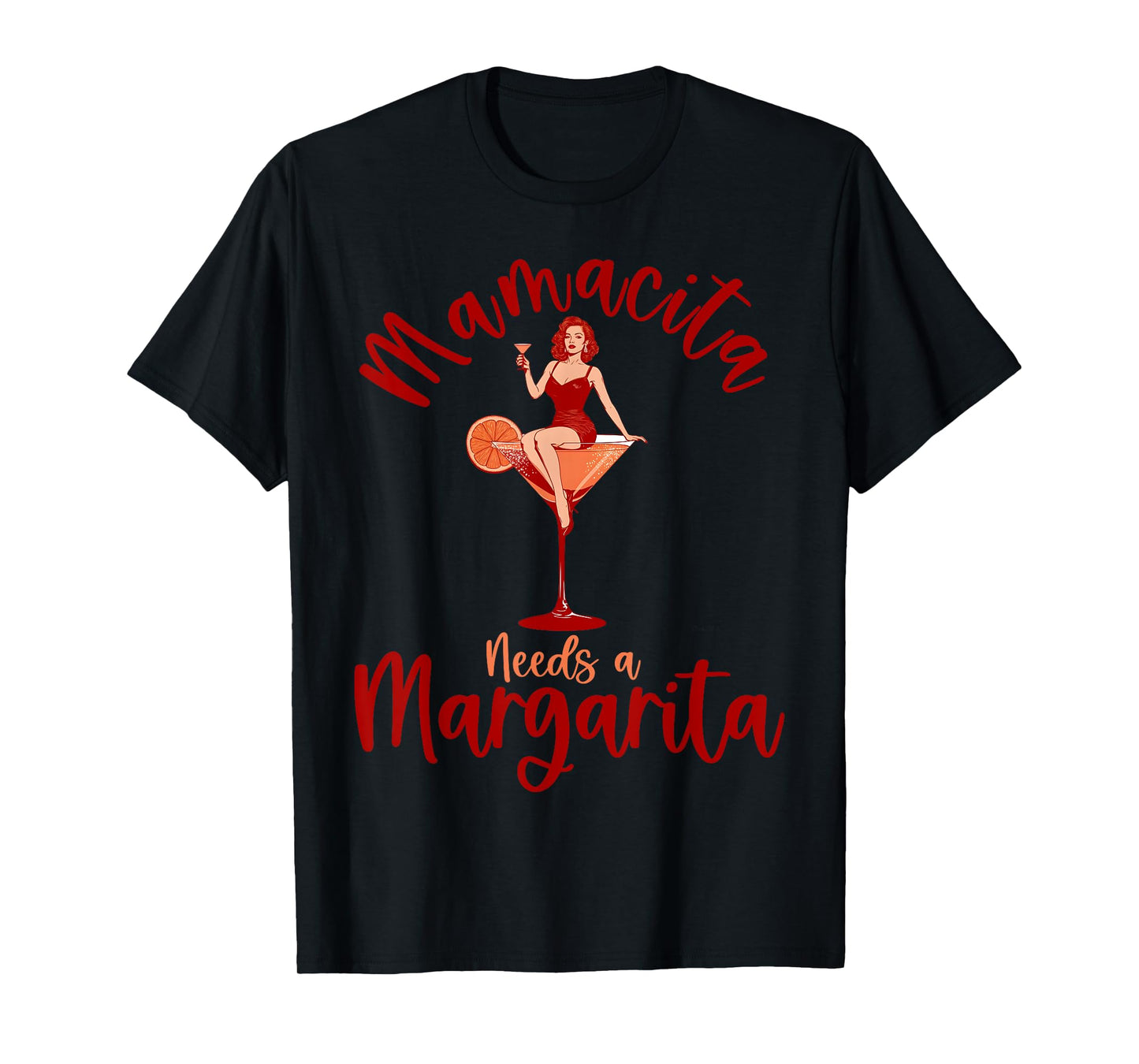 Mamacita Needs a Margarita Retro Pin-up Girl Cinco de Mayo T-Shirt