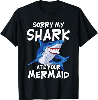 My Shark Ate Your Mermaid Funny Kids Party Boys Gift Shark T-Shirt