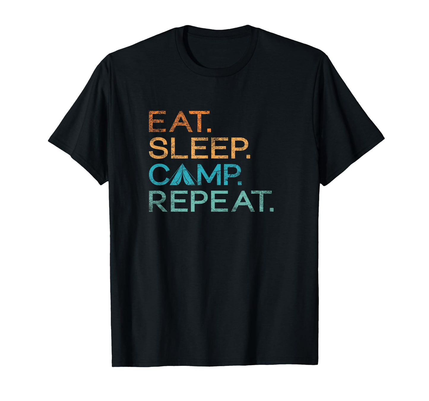Retro Vintage Eat Sleep Camp Repeat Funny Camping T-Shirt