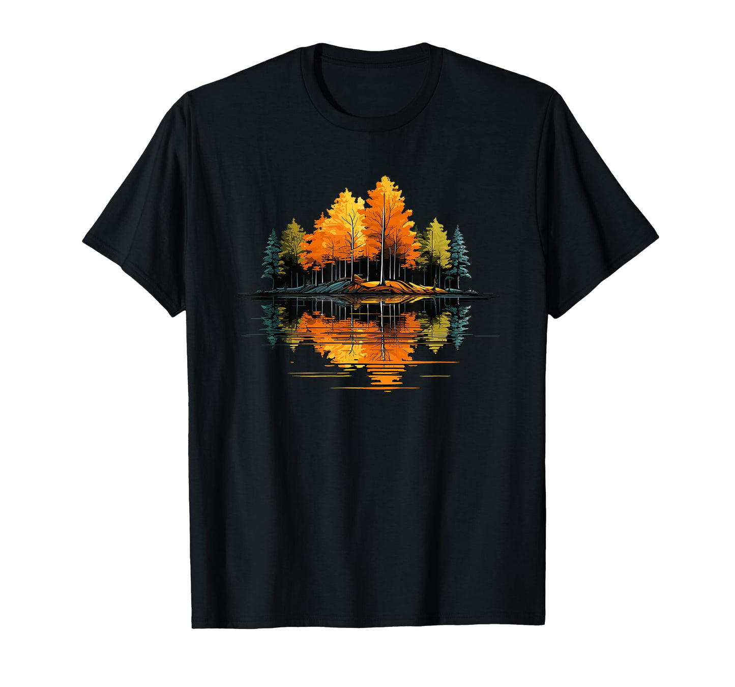 Nature Reflection Forest Trees Outdoor Wildlife T-Shirt
