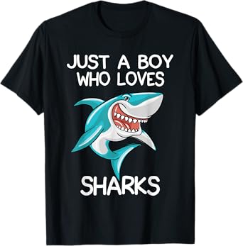 Just A Boy Who Loves Sharks Gift Shark Lover Gifts T-Shirt