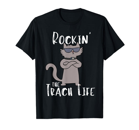 Rockin' the Trach Life Cool Cat Tracheostomy Awareness T-Shirt