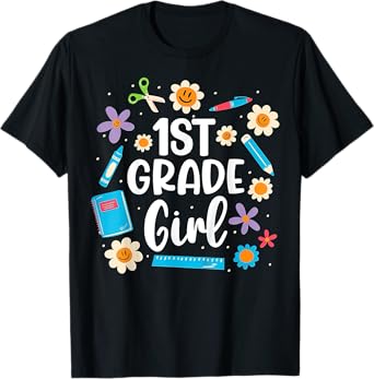 Kids Girls First Grade, 1st Grade Girl Back To School T-Shirt