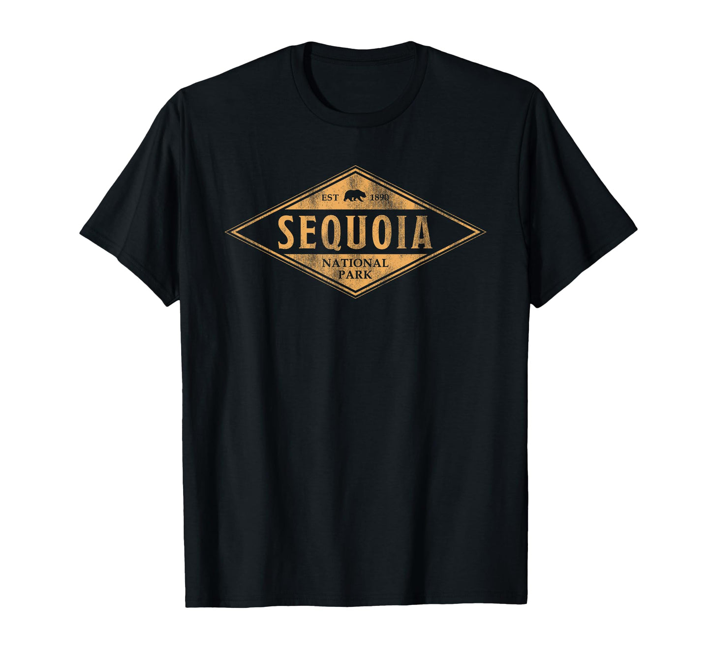 Sequoia National Park Shirt Vintage Bear Hexagon Badge Hike T-Shirt