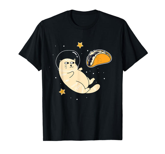 Astronaut Cat in Outer Space | Taco Moon T-Shirt