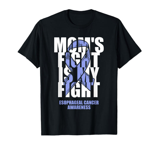 Esophageal Cancer Awareness Periwinkle Ribbon Mom's Fight T-Shirt