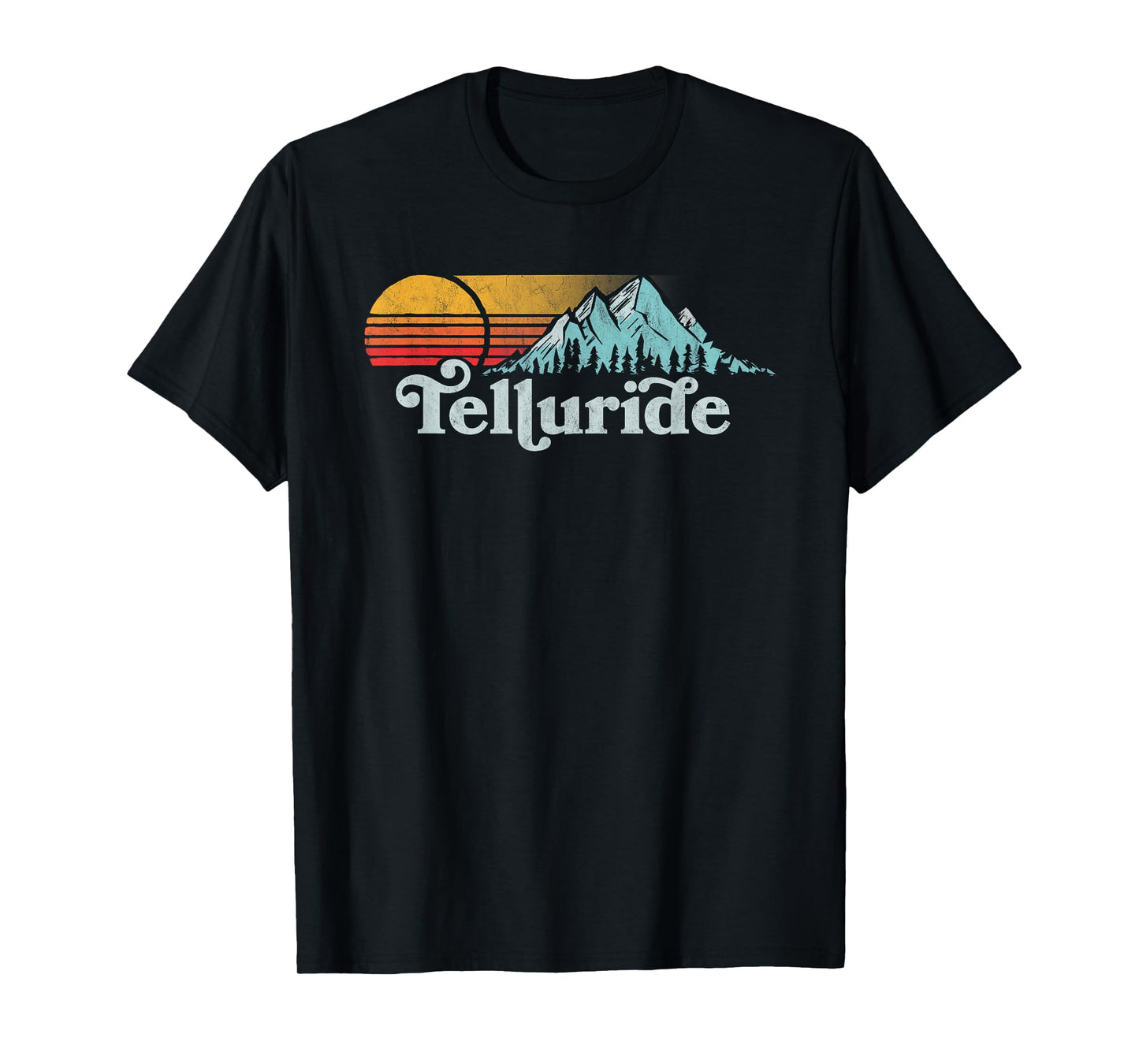 Vintage Telluride Retro Distressed Vibe Mountains 80s Sun T-Shirt