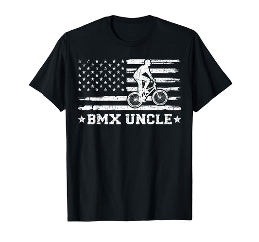 Mens BMX Bike Rider American Flag BMX Uncle Father's Day T-Shirt