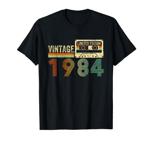 40 Year Old Gifts Vintage 1984 40th Birthday Cassette Tape T-Shirt