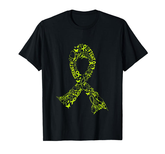 Lymphoma Cancer Fight Lime Green Ribbon Awareness Gift T-Shirt