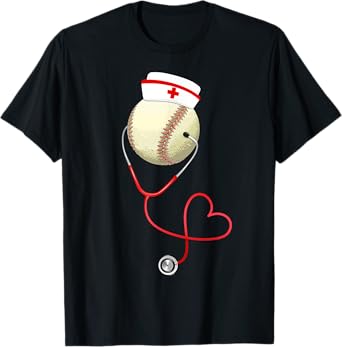 Baseball Nursing Funny For Nurse's Day Sports Medical Lover T-Shirt