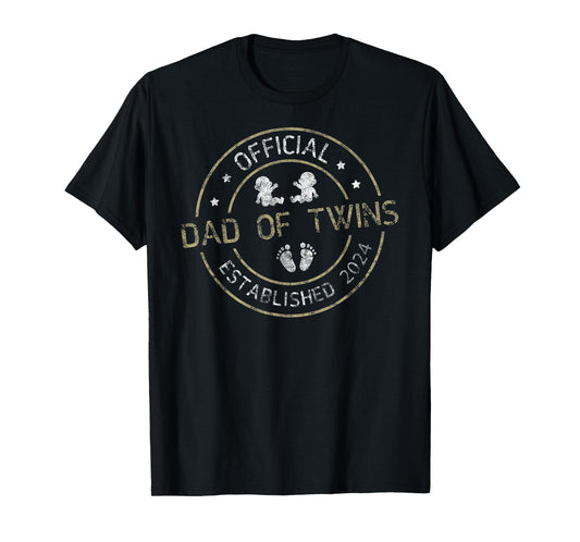 Official Dad of Twins 2024 Father's Day Tee Father of Twins T-Shirt