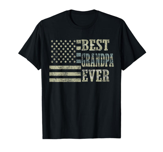 Best Grandpa Ever American Flag USA Flag T-Shirt for Women Men
