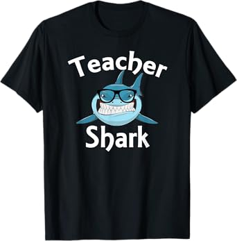 Teacher Shark Funny Teacher T-Shirt for Men Women