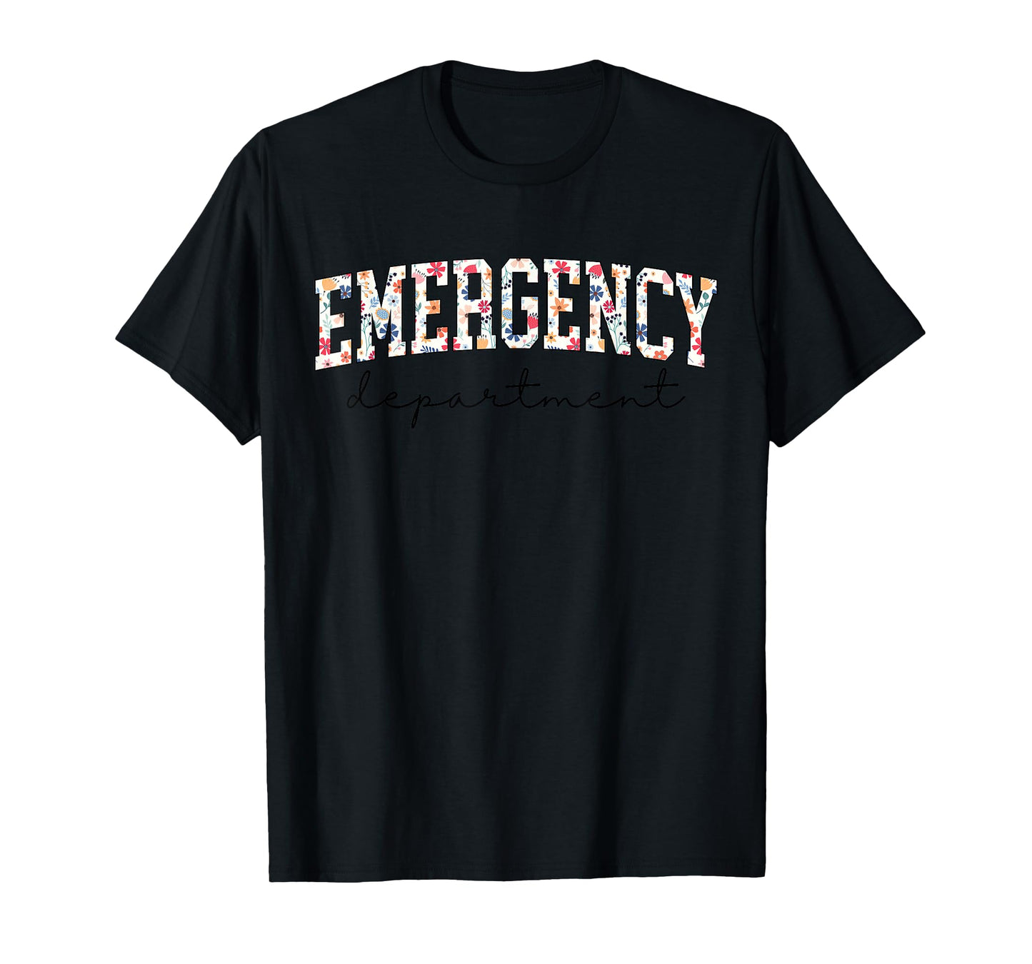 Floral ER Nurse Emergency Department Emergency Room RN T-Shirt