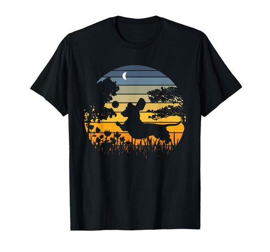 Dachshund Wiener Dog Sunset Garden Nature Lover T-Shirt