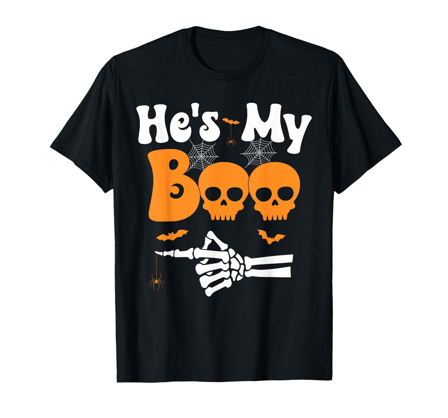 He's My Boo Skeleton Funny Couples Matching Halloween Couple T-Shirt