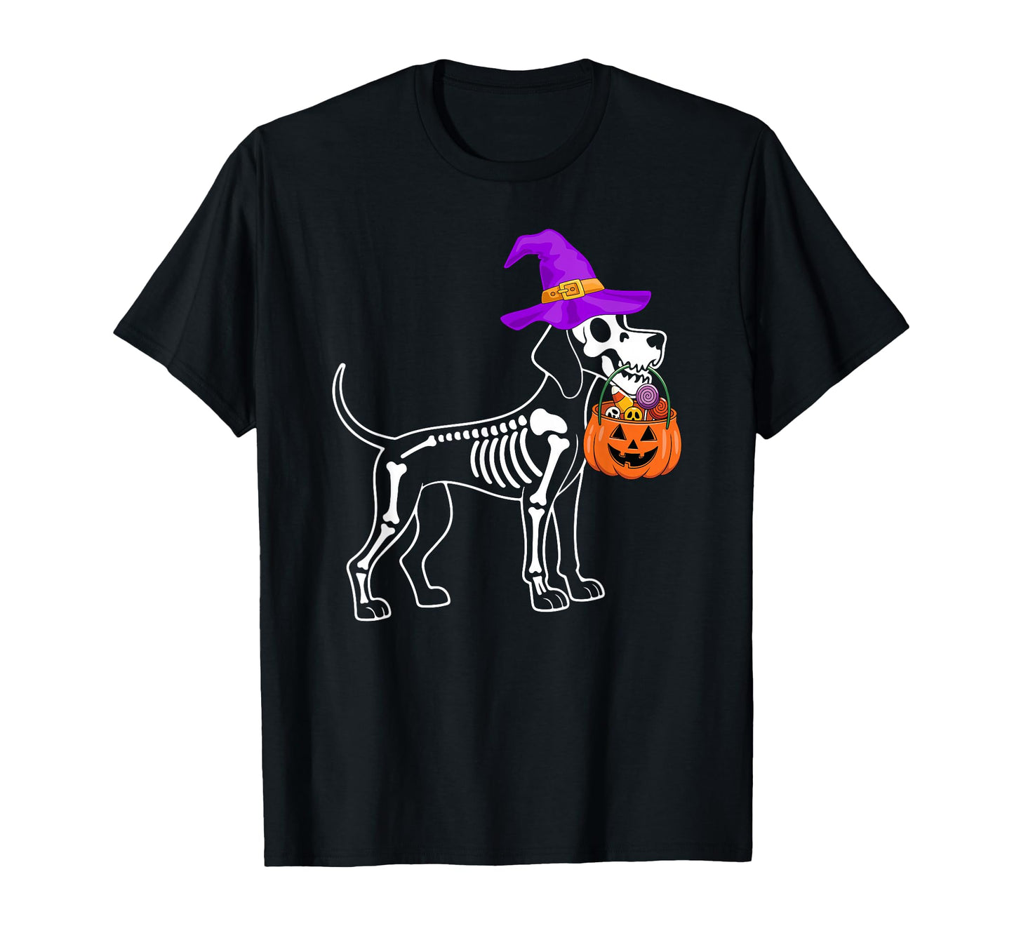 Vizsla Dog Halloween Spooky Skeleton Trick or Treat T-Shirt