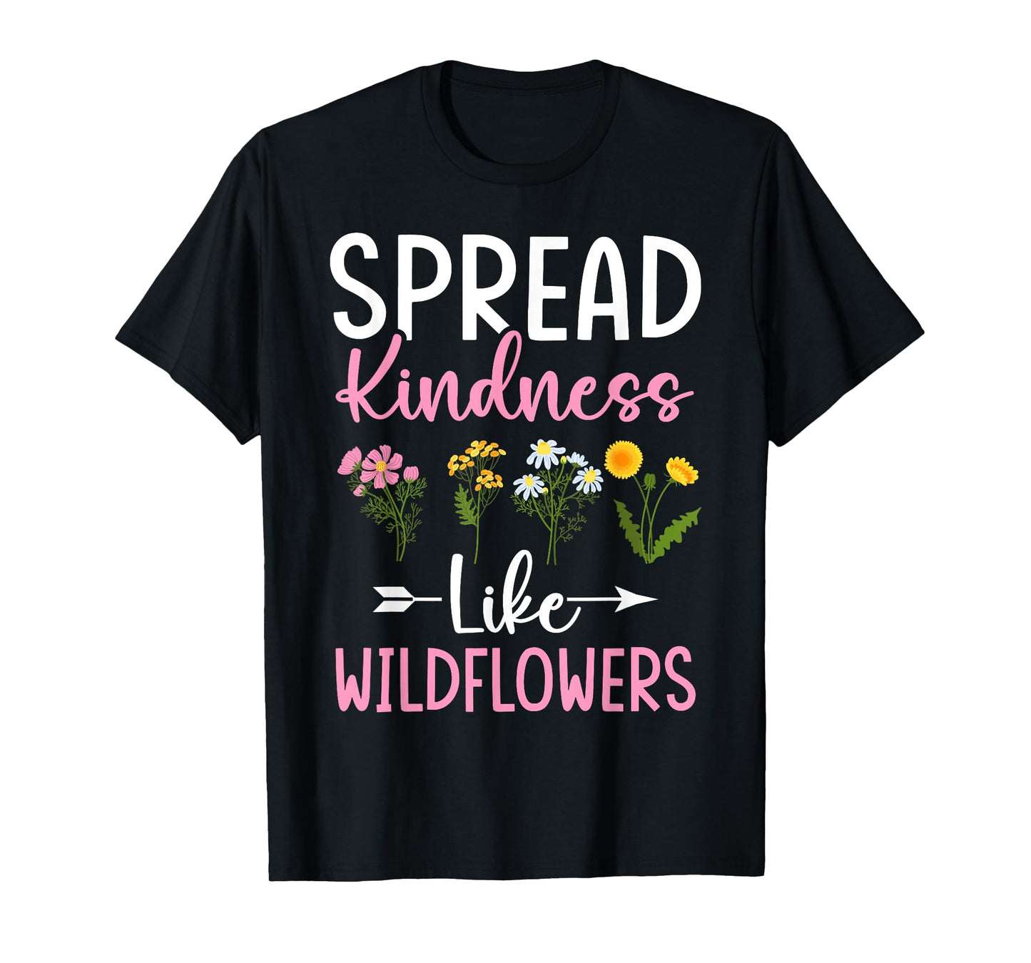 Spread Kindness Like Wildflowers Women's Boho Inspirational T-Shirt