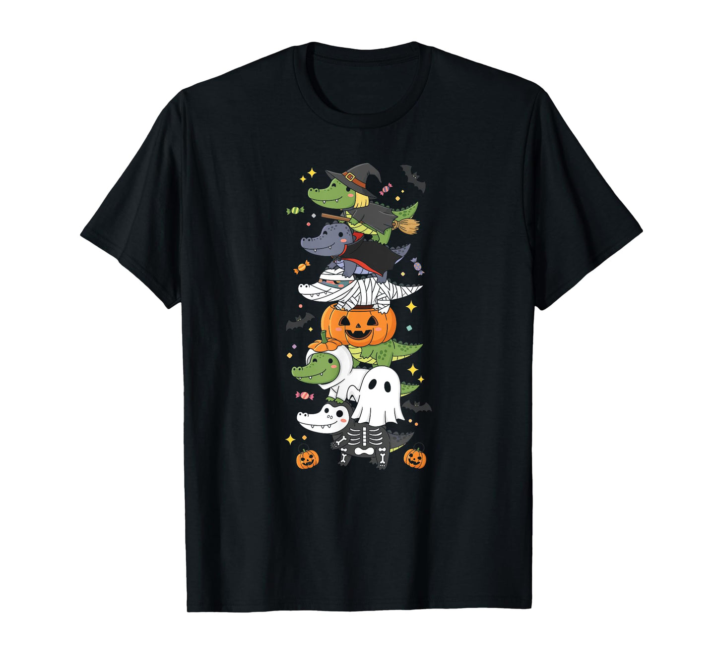 Alligator Witch Vampire Ghost Halloween Kids Mens Womens T-Shirt