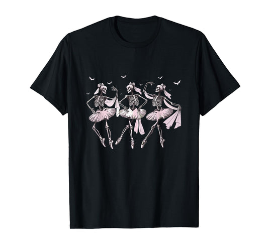 Dancing Skeleton Halloween Skeleton Ballerina Ballet Dancing T-Shirt