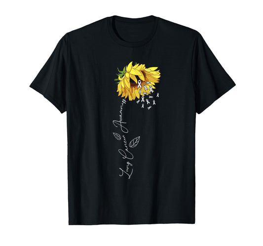 Lung Cancer Awareness Sunflower T-Shirt