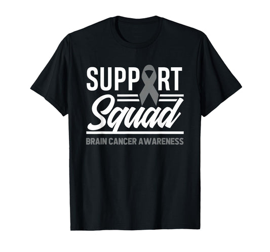 Support Squad Brain Tumor Support Brain Cancer Awareness T-Shirt