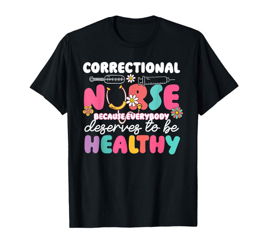 Correctional Nurse Prison Nursing Groovy Womens T-Shirt