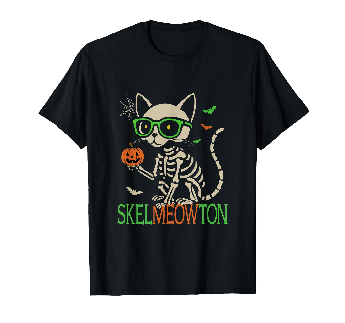 SkelMEOWton Funny Halloween Skeleton Cat Design T-Shirt
