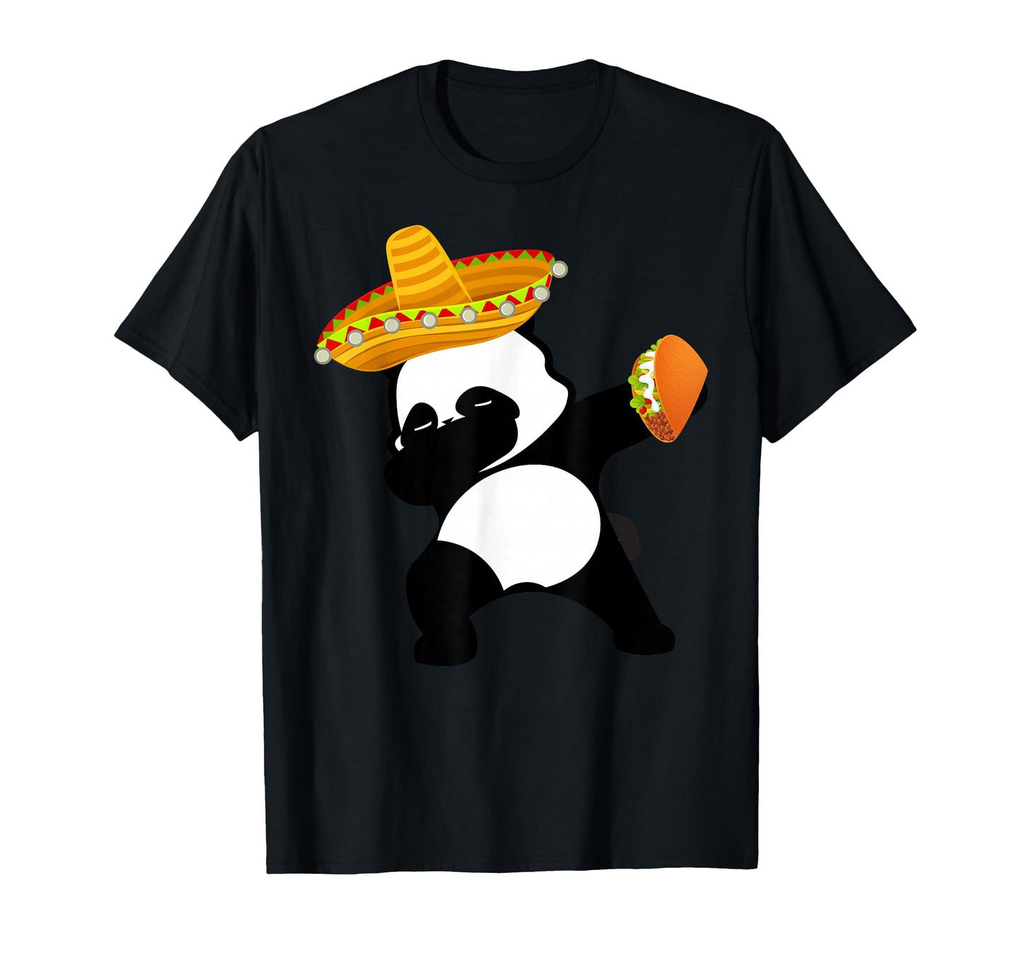Cinco De Mayo Dabbing Panda Bear Taco Tee Mexican Sombrero T-Shirt