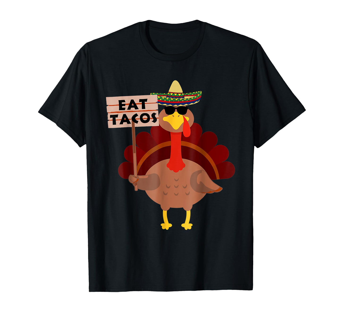 Turkey Eat tacos Adult Vegan Kids Funny Thanksgiving T-Shirt