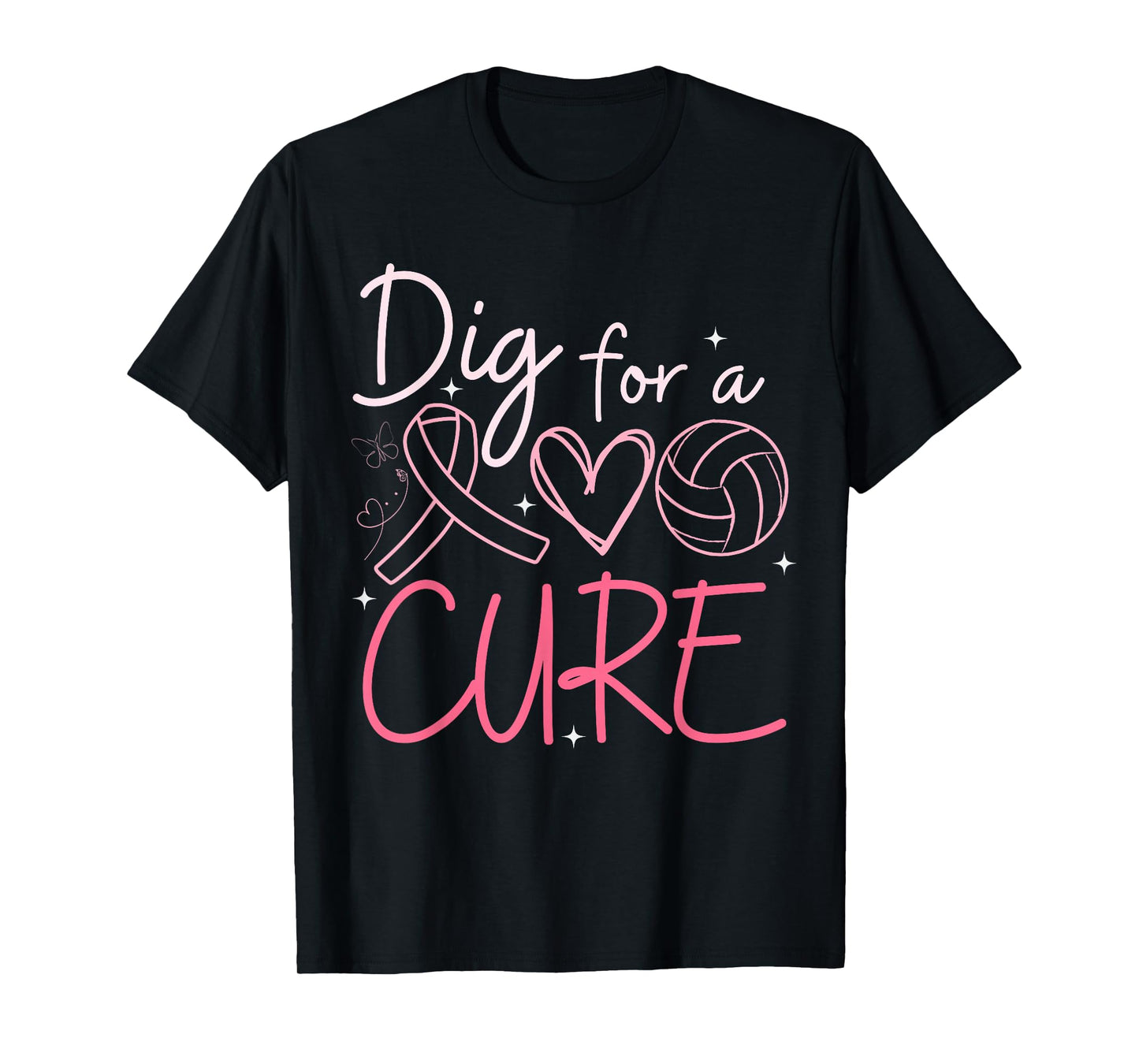 Breast Cancer Awareness Dig For A Cure Volleyball Pink Out T-Shirt