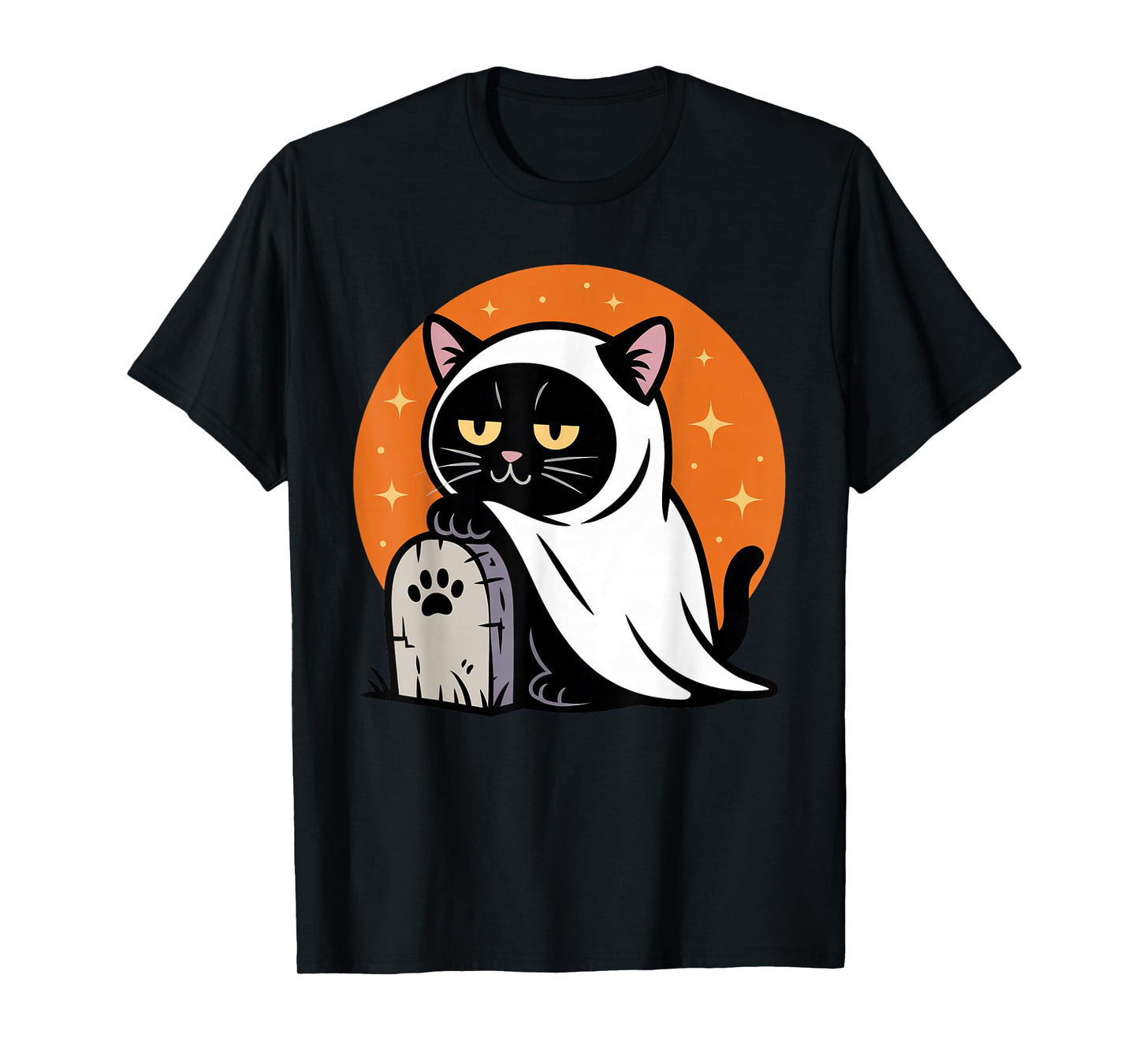Funny Halloween Black Cat in a Ghost Costume Toddler Kids T-Shirt