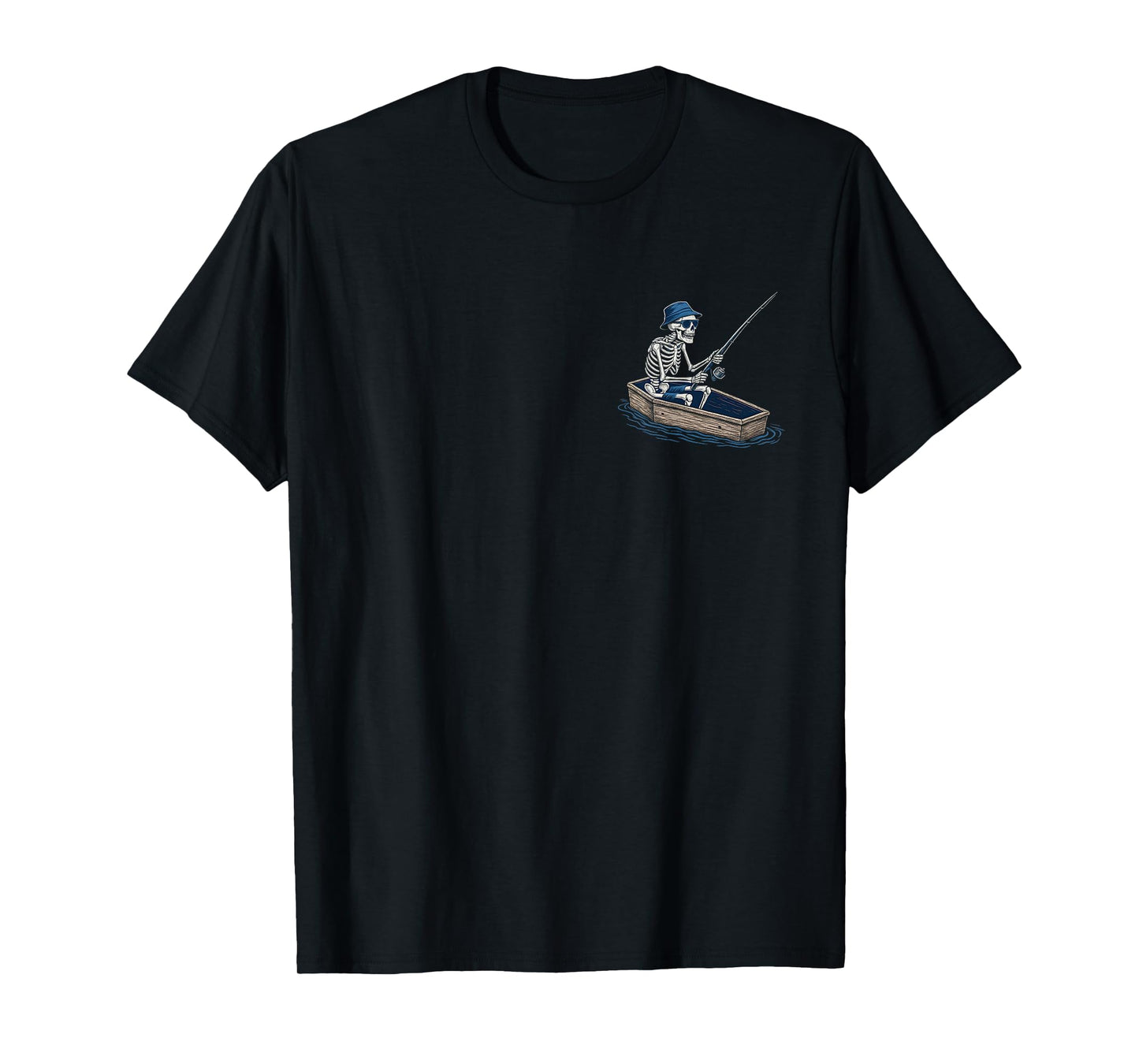 Just Cast Meme Funny Quote Skeleton Fishing Joke Novelty T-Shirt