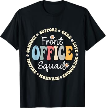 Retro School Secretary Admin Appreciation Front Office Squad T-Shirt