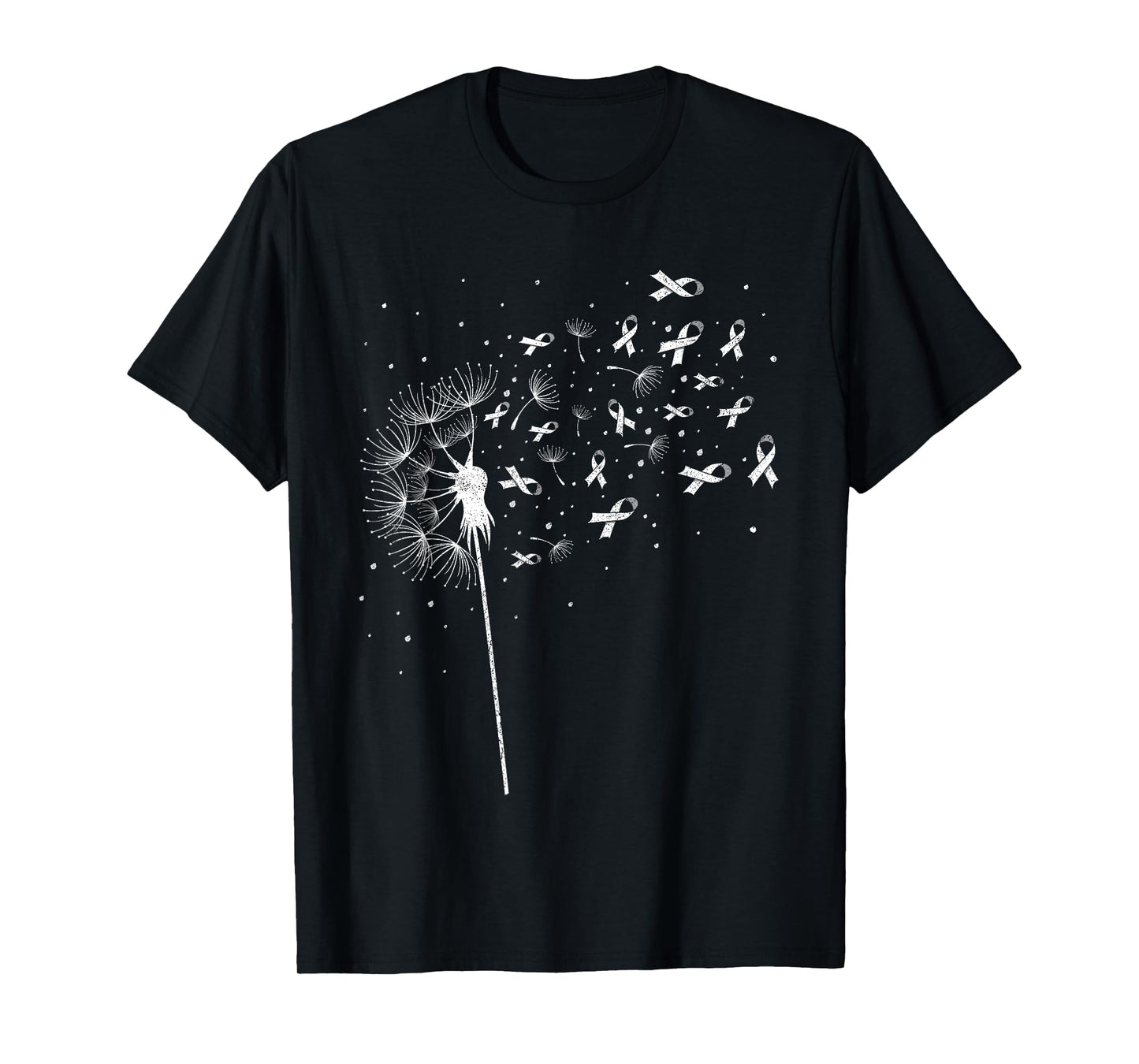 Dandelion Flower Men Women Apparel, White Ribbon Lung Cancer T-Shirt